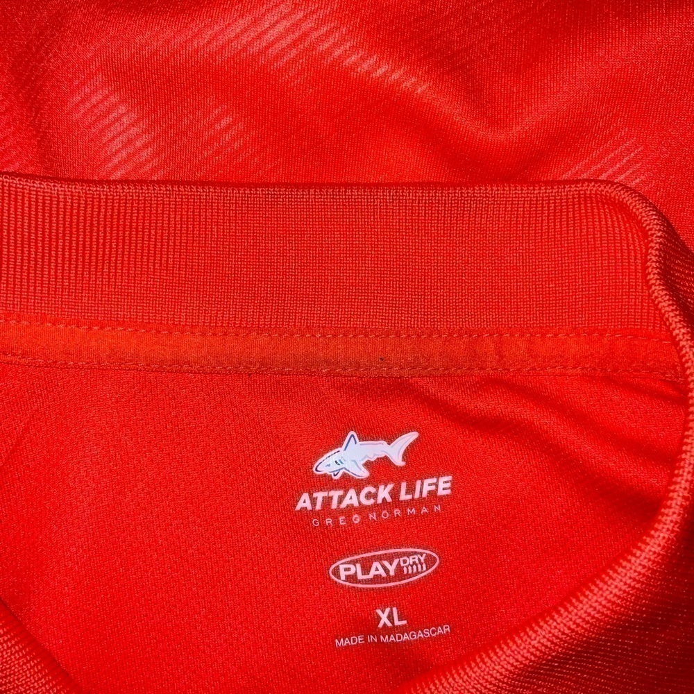 Men’s used Orange Greg Norman size XL golf polo shirt attack life - Picture 2 of 3